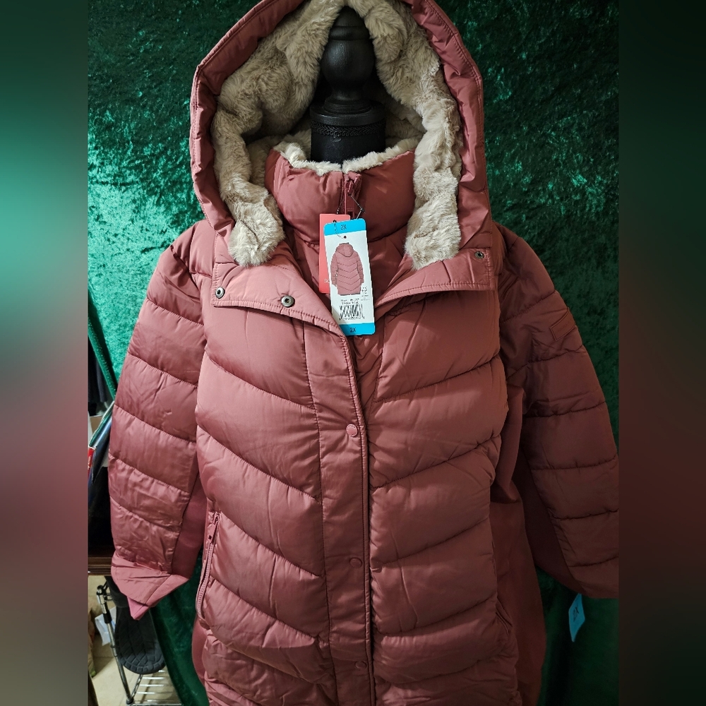 Andrew Marc NWT 2X Dusty Rose Puffer Jacket
